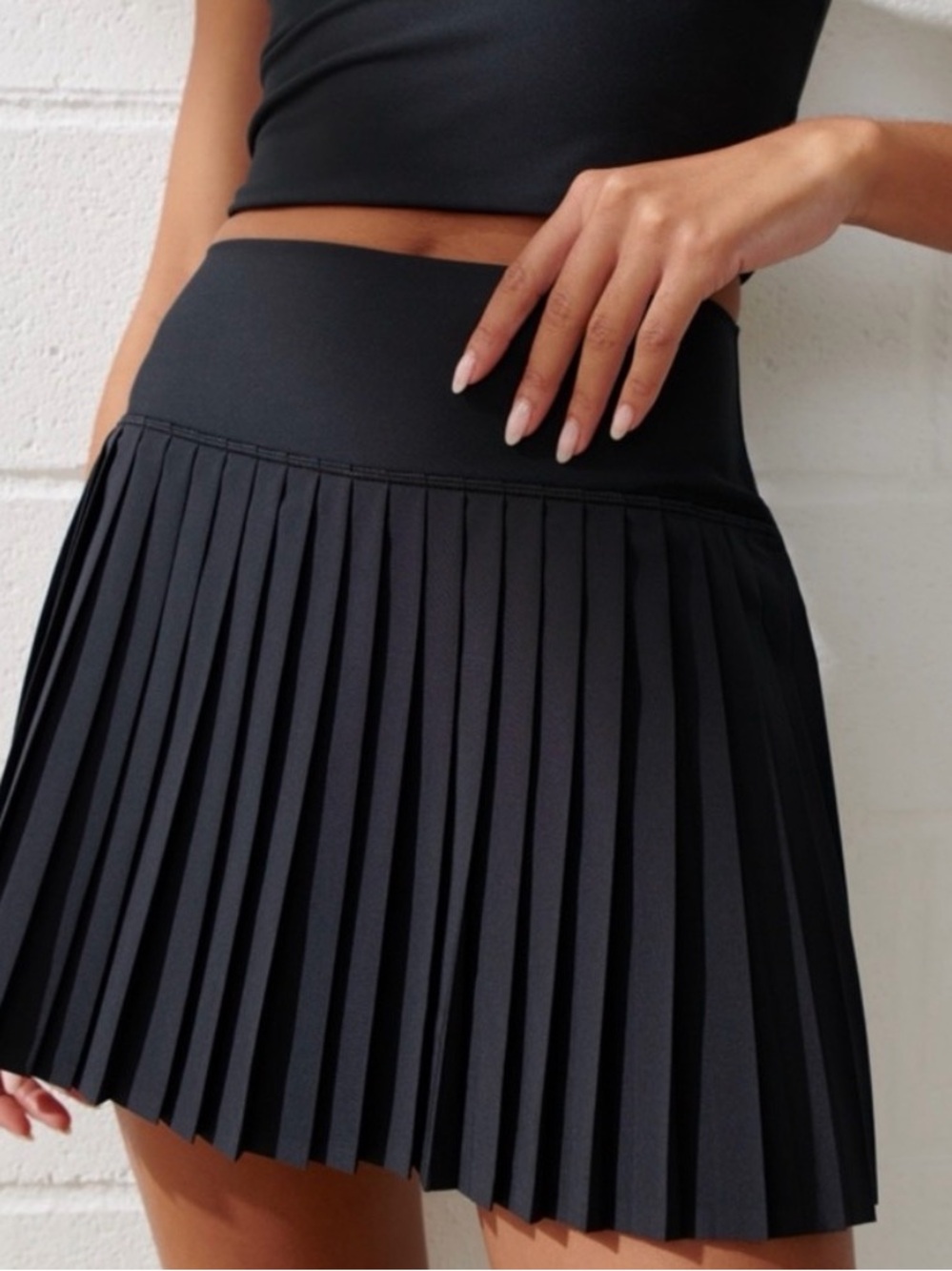 ypb motion tek lined pleated skort